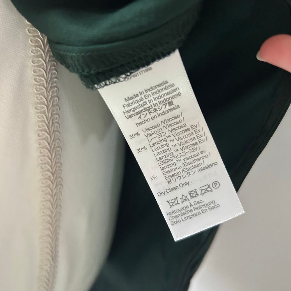Madewell Silky Rich Green Viscose Longsleeve Button Up Blouse Size XS - Picture 5 of 5